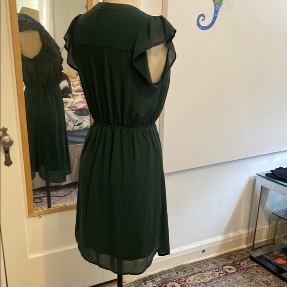 Elegant Green Ruffle Dress - Picture 4 of 5
